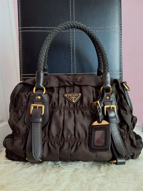 prada gathered nylon handbag|Prada nylon bags australia.